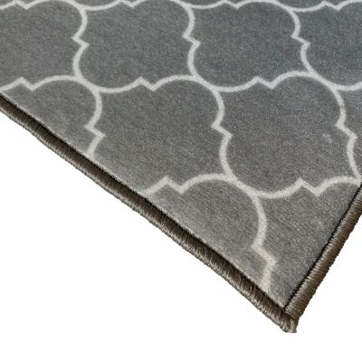 Tapis rectangle Bromberg formes géométriques gris et blanc L.120 x l.80 x ep.0,5 cm GoodHome