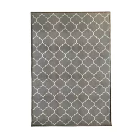 Tapis rectangle Bromberg GoodHome gris et blanc L.120 x l.80 x ep.0,5 cm
