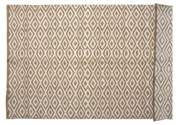 Tapis rectangle en jute et coton L.180 x l.120 cm