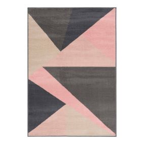 Tapis rectangle moderne pour salon à courtes mèches Jacala 150x80 CM - Rose