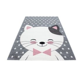 Tapis rectangle pour enfant en polypropylène Wiku 170x120 CM - Rose