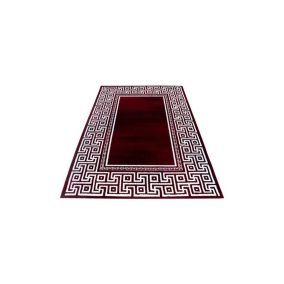 Tapis rectangle pour salon baroque à mèches courtes Stessy 150x80 CM - Rouge