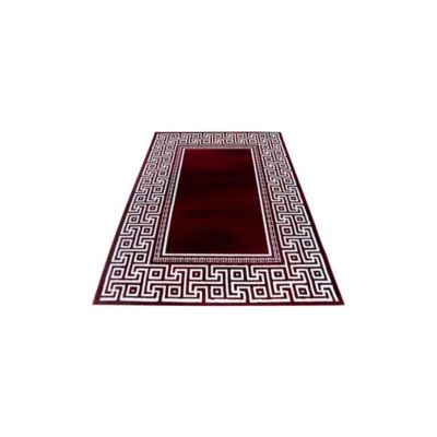 Tapis rectangle pour salon baroque à mèches courtes Stessy 290x200 CM - Rouge