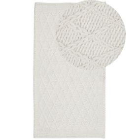 Tapis rectangulaire blanc cassé 80 x 150 cm ERZIN