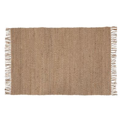 Tapis rectangulaire en jute (170x120 cm - Beige)