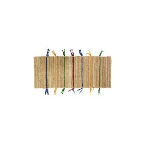 Tapis rectangulaire en jute et tresses en laine 50x150 - MONTAMER