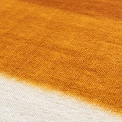 Tapis rectangulaire en laine tissé à plat jaune/ orange 120 x 170 cm  Oviala