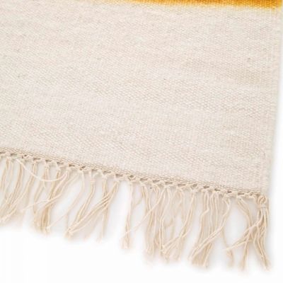 Tapis rectangulaire en laine tissé à plat jaune/ orange 160 x 230 cm  Oviala