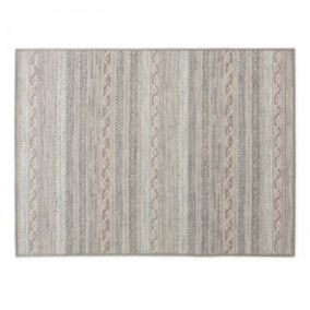 Tapis rectangulaire en polypropylène 120x160 cm gris  Oviala