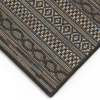 Tapis rectangulaire en polypropylène 120x160 cm noir  Oviala