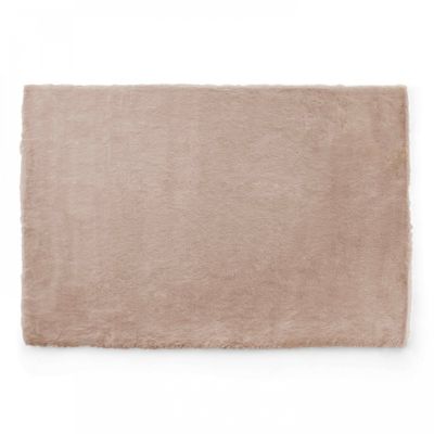 Tapis rectangulaire fausse fourrure beige 120 x 160 cm