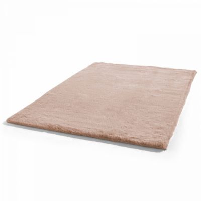 Tapis rectangulaire fausse fourrure beige 120 x 160 cm