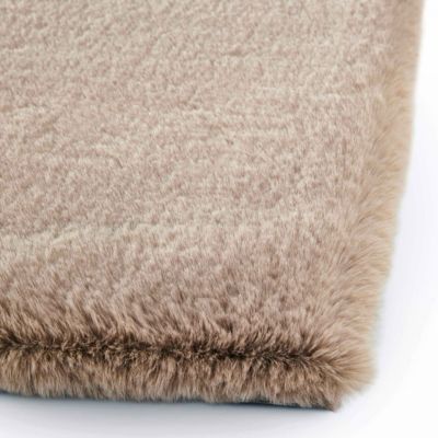 Tapis rectangulaire fausse fourrure beige 120 x 160 cm