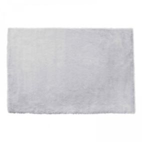 Tapis rectangulaire fausse fourrure gris clair 120 x 160 cm