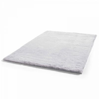 Tapis rectangulaire fausse fourrure gris clair 120 x 160 cm