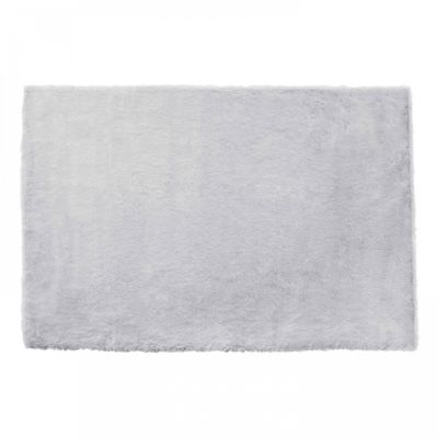 Tapis rectangulaire fausse fourrure gris clair 160 x 230 cm