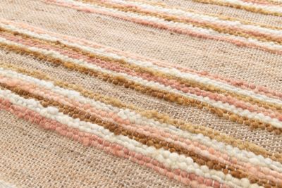 Tapis rectangulaire Leela à franges crème et rose L.170 x l.120 cm Balta