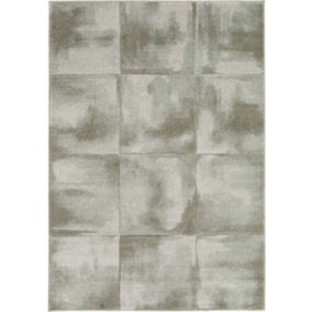 Tapis rectangulaire Luna effet carreaux kaki L.230 x l.160cm Balta