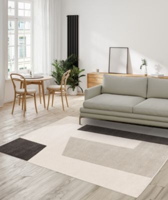 Tapis rectangulaire Luna formes géométriques vert et blanc L.230 x l.160 cm Balta