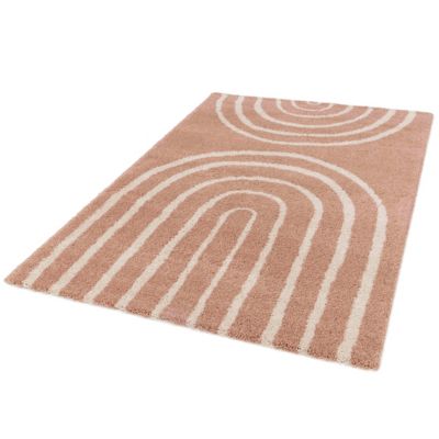 Tapis rectangulaire motif arc-en-ciel rose 120 x 170 cm  Oviala