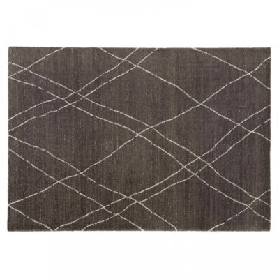 Tapis rectangulaire motif berbère gris anthracite 120 x 170 cm   Oviala