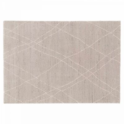 Tapis rectangulaire motif berbère gris clair 120 x 170 cm   Oviala