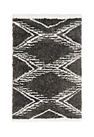 Tapis rectangulaire Scandinave Tribal L.200 x l.150cm gris