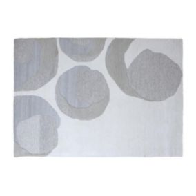 Tapis à reliefs motifs abstraits en laine et viscose - 200 x 290 cm - 2200g/m2 - Gris - KUMASI