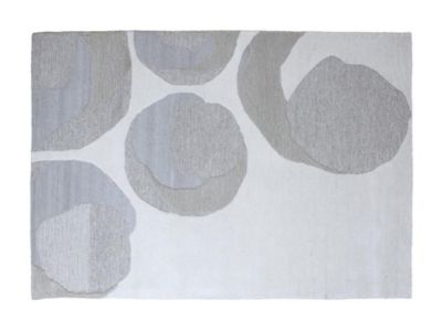 Tapis à reliefs motifs abstraits en laine et viscose - 200 x 290 cm - 2200g/m2 - Gris - KUMASI