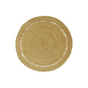 Tapis rond ajouré 100% jute - D. 150 cm - Naturel - ALYA