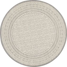 Tapis rond d'extérieur ou d'intérieur - Abriel - Gris - 120 cm