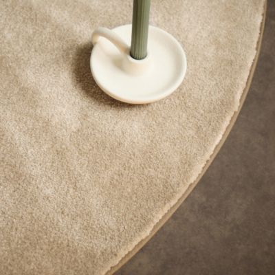 Tapis rond doux - Hypnose beige nude - Galon beige foncé - 120 cm