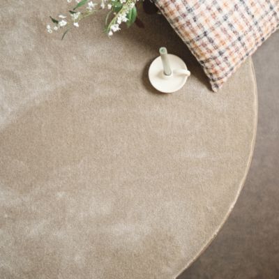 Tapis rond doux - Hypnose beige nude - Galon beige foncé - 250 cm
