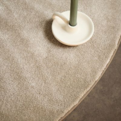 Tapis rond doux - Hypnose beige nude - Galon beige foncé - 250 cm