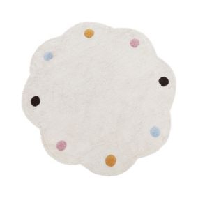 Tapis rond en coton 120 cm beige DUREVI