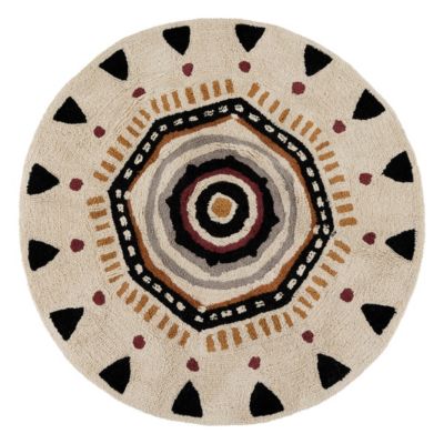 Tapis rond en Coton tufté Tribal D 118 cm