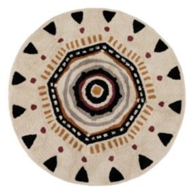 Tapis rond en Coton tufté Tribal D 118 cm