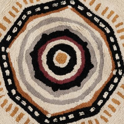 Tapis rond en Coton tufté Tribal D 118 cm