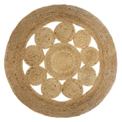 Tapis rond en jute ajouré Esra Ø80 cm