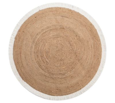 Tapis rond en jute naturel à franges Deco&Co ⌀120cm