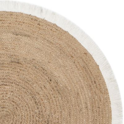 Tapis rond en jute naturel à franges Deco&Co ⌀120cm