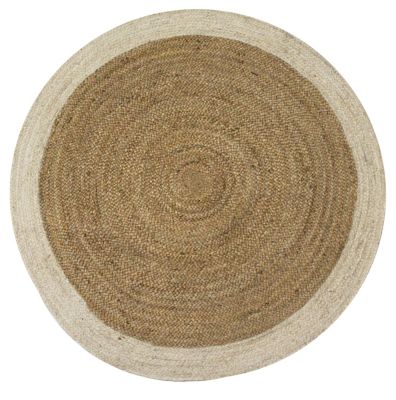 Tapis rond en jute naturel et écru Deco&Co ⌀120cm