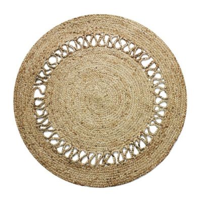 Tapis rond en jute vague naturel diam.90