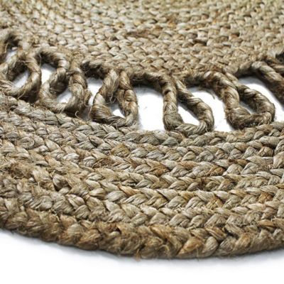 Tapis rond en jute vague naturel diam.90