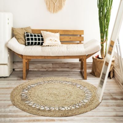 Tapis rond en jute vague naturel diam.90