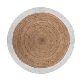 Tapis Rond en Jute "Vegy Mood" 120cm Blanc