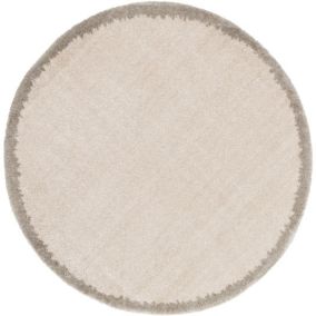 Tapis rond en matière douce recyclée - Creamy - Beige et crème - 160 cm