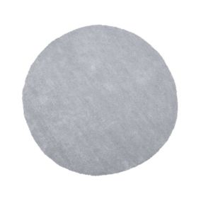 Tapis rond en tissu gris clair DEMRE