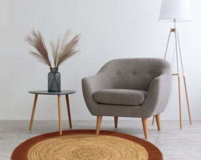 Tapis rond en toile de jute beige et terracotta ⌀120cm Deco&co