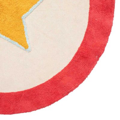 Tapis Rond Enfant "Circus" 120cm Beige